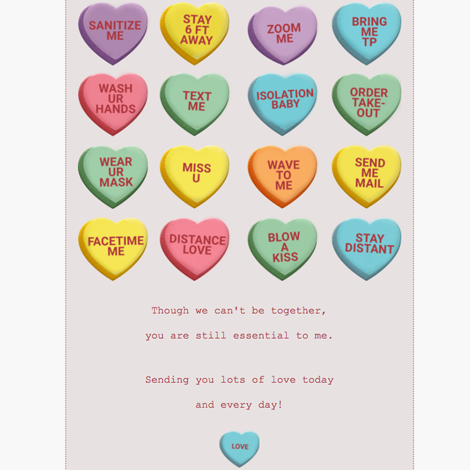 Pandemic Candy Hearts Valentine